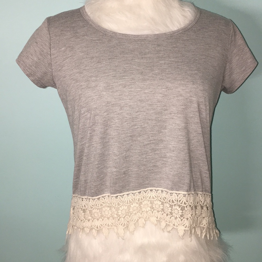 Lacy bottom, gray crop top